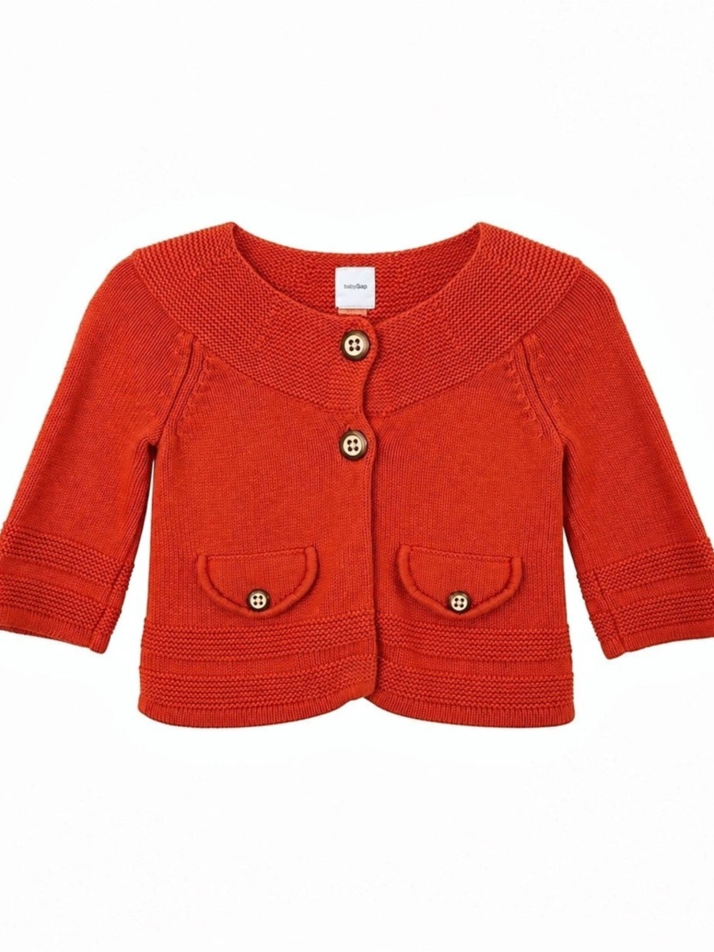 BabyGap 12-18M Burnt Orange Knit Button Cardigan Sweater